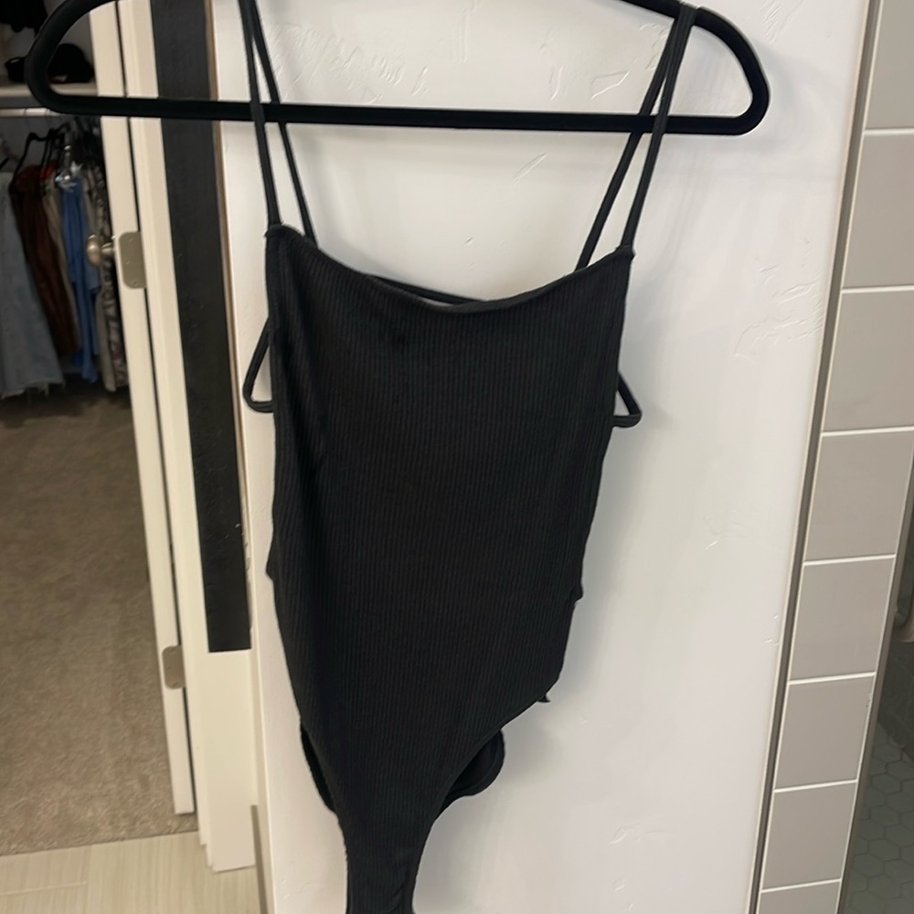 Black URBAN OUTFITTERS cage back S bodysuit